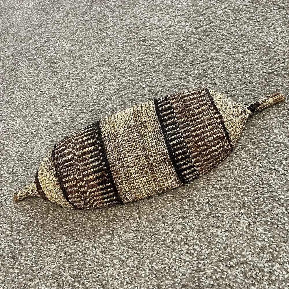 Ethiopian Gambela Canoe Basket Handmade Bread African Woven Decor Collectable - Picture 8 of 12